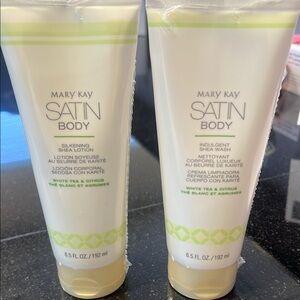 Mary Kay Satin Body silkening shea lotion and indulgent shea wash. New